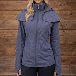 💙 Lululemon Hooded Zip-Up Jacket | Blue-Grey Pinstripe 💙